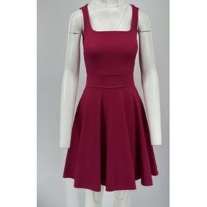Jeanne Lanvin Vintage Fuchsia Sleeveless Bandage Knit Fit and Flare Dress sz M